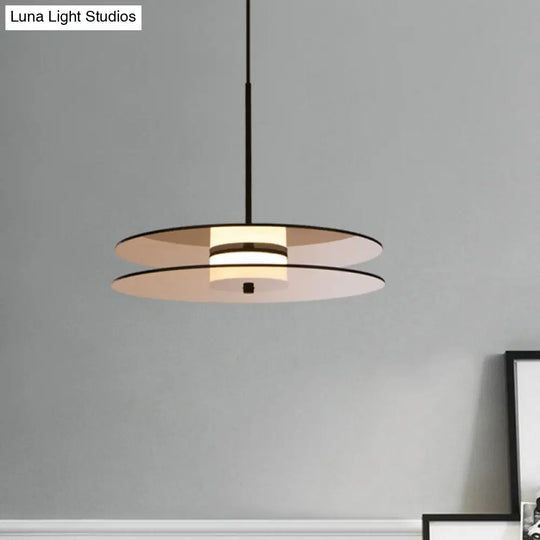 Nordic Tan Glass Disc Pendant Light Fixture - Perfect For Dining Room Ceiling