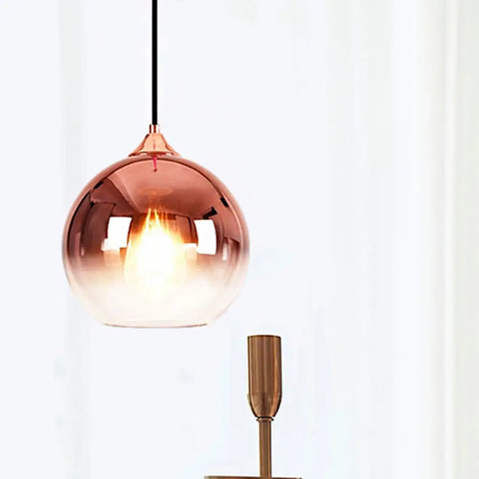 Nordic Glass Globe Pendant Lighting – 1 Light 8’/10’/12’ Width Available In Sliver Gold And