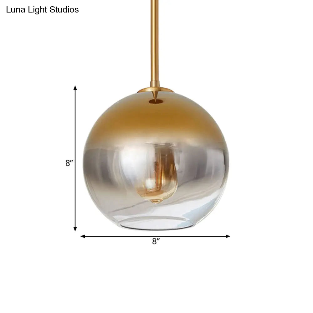 Nordic Glass Globe Pendant Lighting - 1 Light Sliver/Gold Finish 8/10/12W