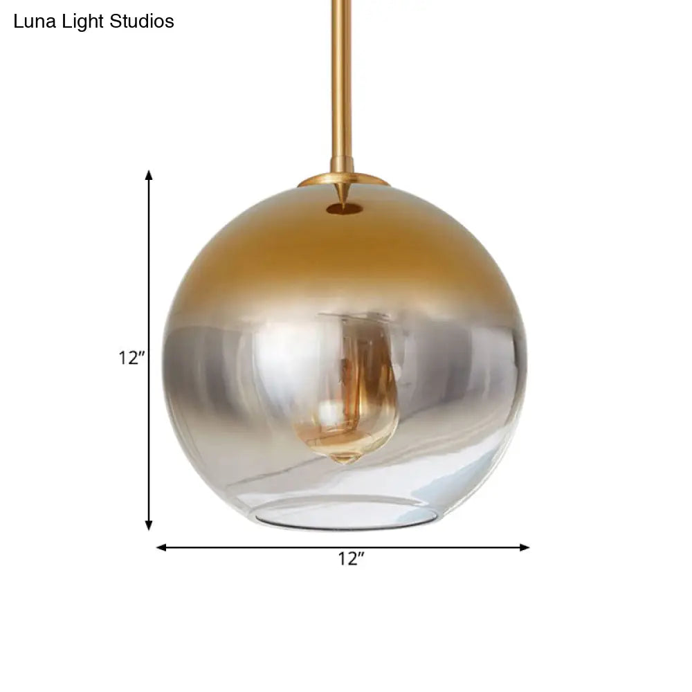 Nordic Glass Globe Pendant Lighting - 1 Light Sliver/Gold Finish 8/10/12W