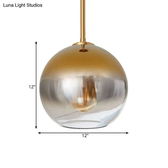 Nordic Glass Globe Pendant Lighting - 1 Light Sliver/Gold Finish 8/10/12W