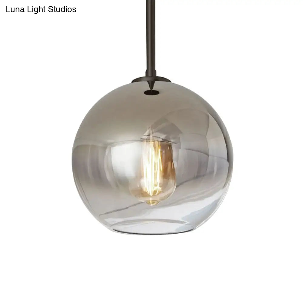 Nordic Glass Globe Pendant Lighting - 1 Light Sliver/Gold Finish 8/10/12W