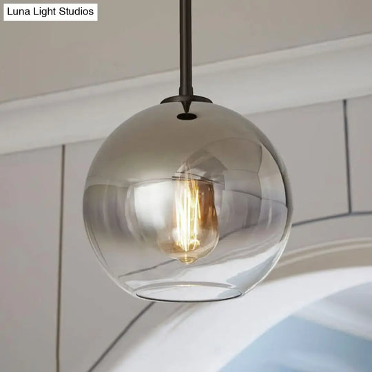 Nordic Glass Globe Pendant Lighting - 1 Light Sliver/Gold Finish 8/10/12W Silver / 8