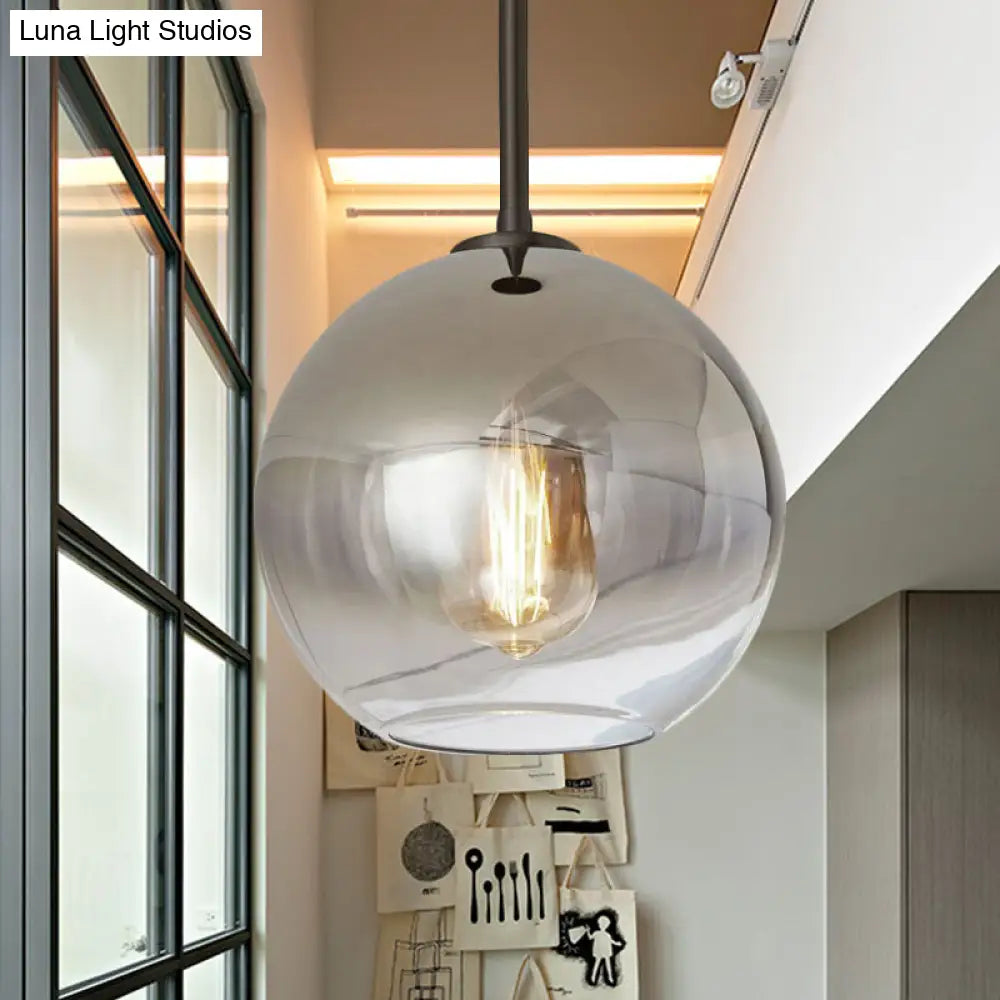 Nordic Glass Globe Pendant Lighting - 1 Light Sliver/Gold Finish 8/10/12W