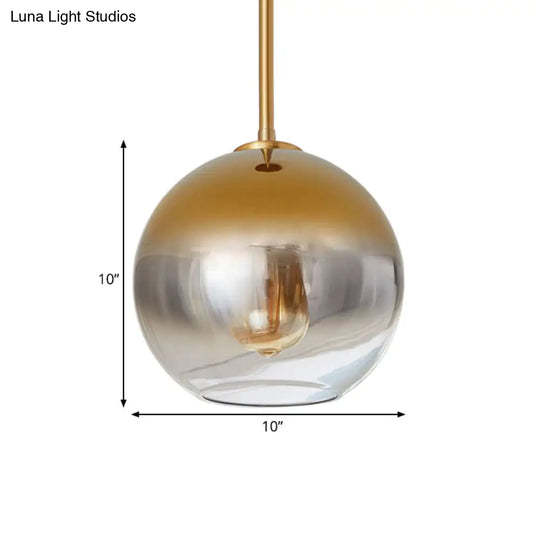 Nordic Glass Globe Pendant Lighting - 8’/10’/12’W 1 Light Sliver/Gold Hanging