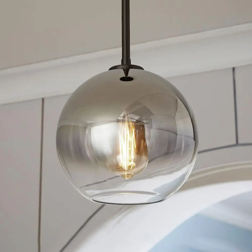 Nordic Glass Globe Pendant Lighting - 8’/10’/12’W 1 Light Sliver/Gold Hanging Silver / 8’