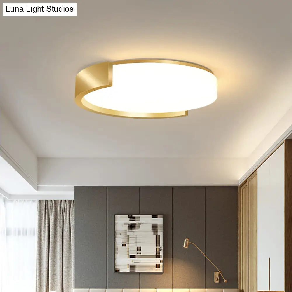 Nordic Gold Flush Mount Ceiling Light With Acrylic Shade