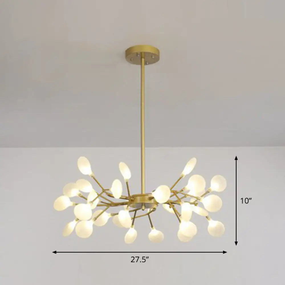 Nordic Gold Led Chandelier: Acrylic Branch Ceiling Lamp For Bedroom 30 /