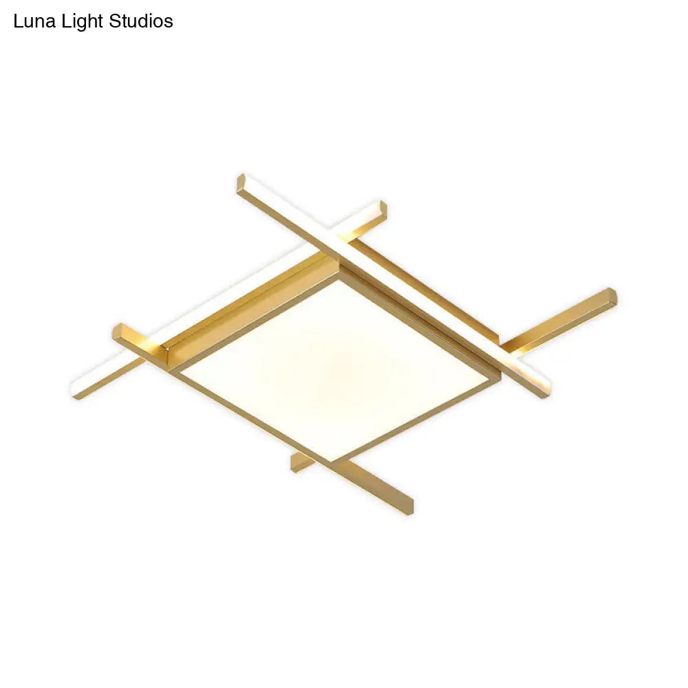 Nordic Gold Led Flush Mount Ceiling Light With Warm/White Glow - 18’/23’ Wide