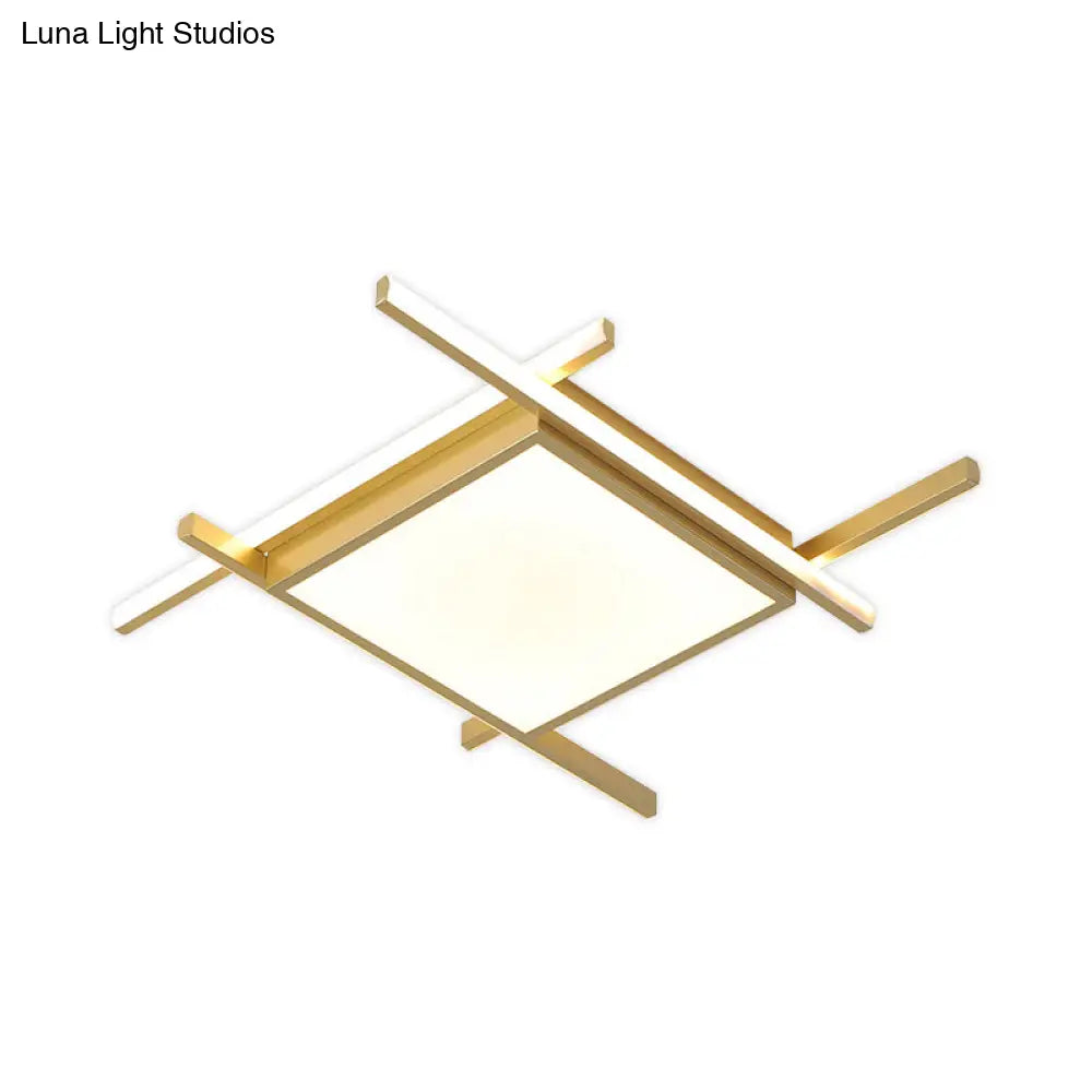 Nordic Gold Led Flush Mount Ceiling Light With Warm/White Glow - 18/23 Wide