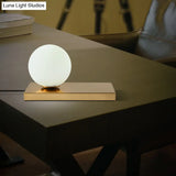 Nordic Gold Metal Night Lamp With Global White Glass Shade - Bedroom Table Light (1-Bulb)