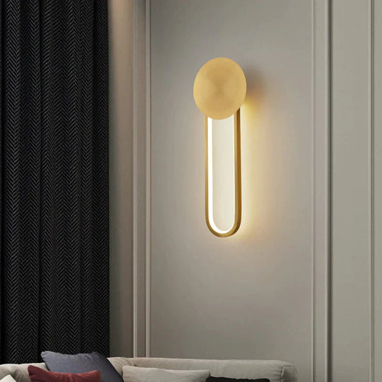 Nordic Gold Pure Copper Bedroom Wall Lamp