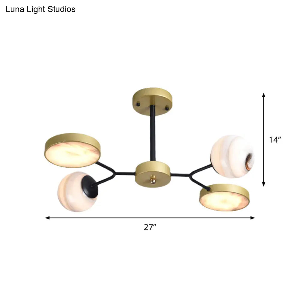 Nordic Gold Sphere Chandelier - Moon Glass Led Pendant Light (4/6/8 Lights) Elegant Ceiling