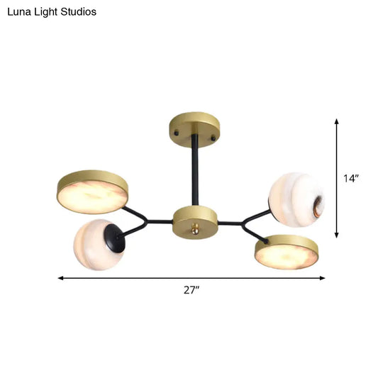 Nordic Gold Sphere Chandelier - Moon Glass Led Pendant Light (4/6/8 Lights) Elegant Ceiling