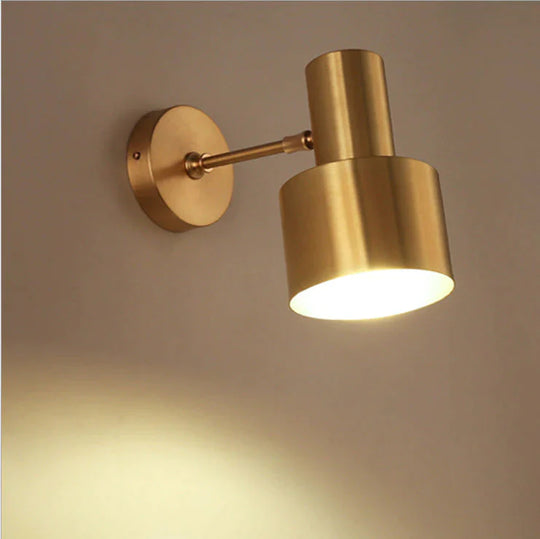Nordic Golden Living Room Bedroom Bedside Bathroom Copper Wall Lamp