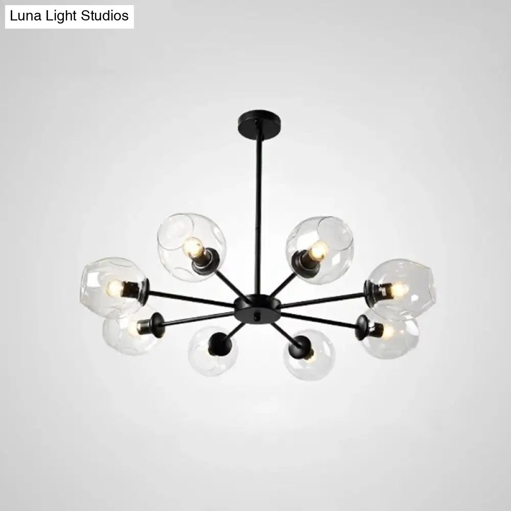 Nordic Gradient Glass Chandelier Pendant Light With Cup Shade For Living Room