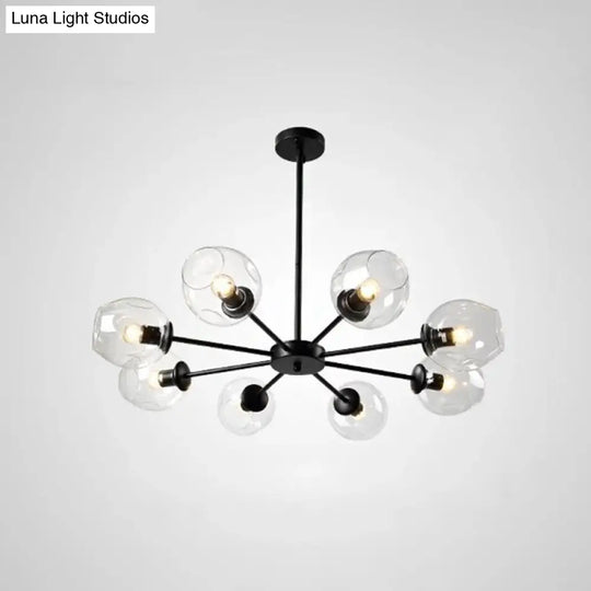 Nordic Gradient Glass Chandelier Pendant Light With Cup Shade For Living Room