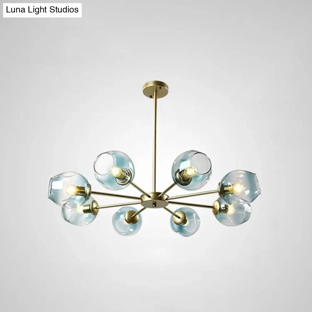 Nordic Gradient Glass Pendant Light With Dimpled Finish - Ideal For Living Room