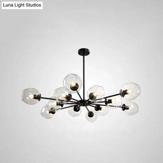 Nordic Gradient Glass Chandelier Pendant Light With Cup Shade For Living Room