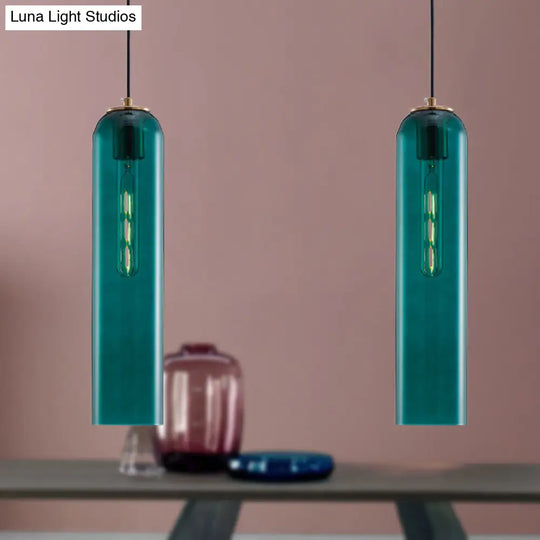 Nordic Style Green Glass Pendant Light For Bedroom