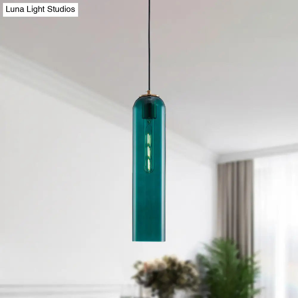 Nordic Style Green Glass Pendant Light For Bedroom