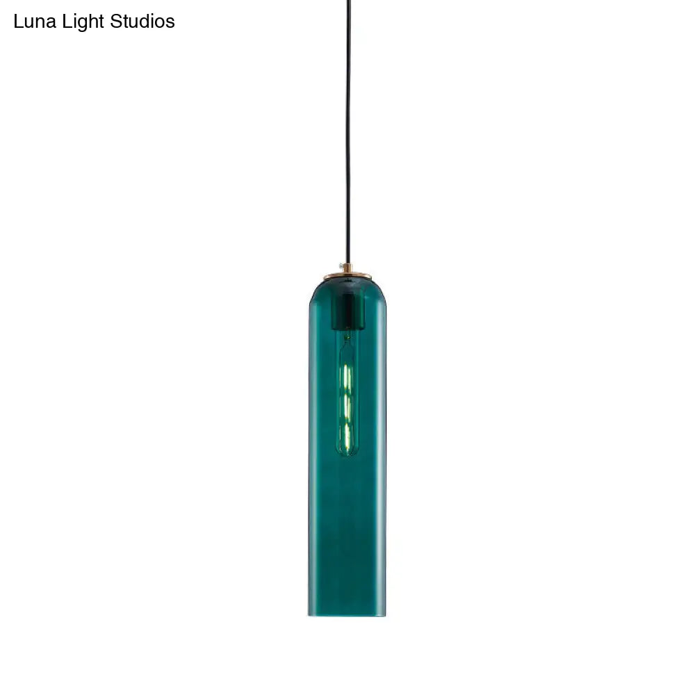 Nordic Style Green Glass Pendant Light For Bedroom