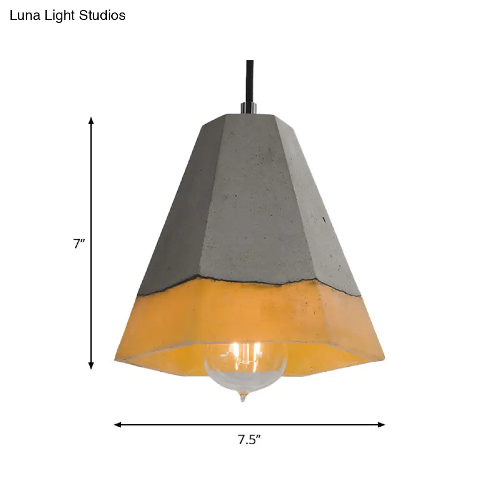 1-Head Nordic Grey Dome/Cone/Barn Ceiling Pendant - Kitchen Bar Hanging Light