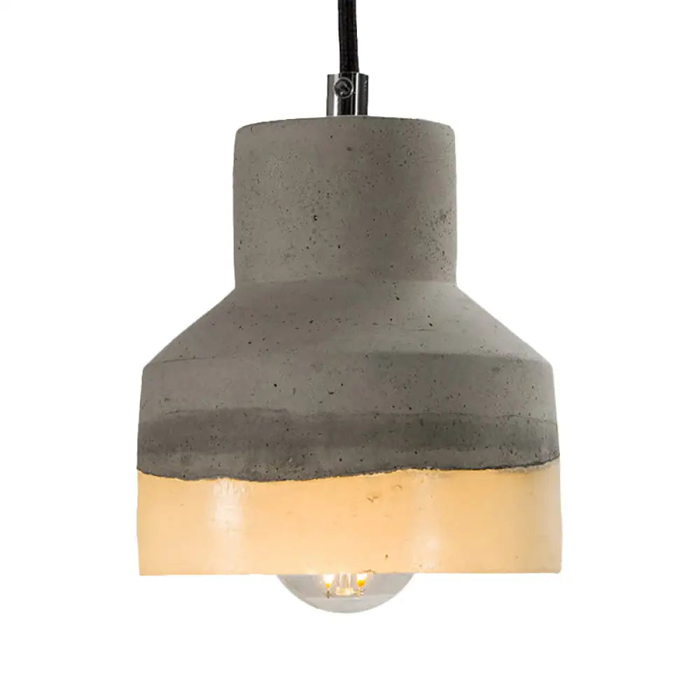 Nordic Grey Dome/Cone/Barn Shaped Hanging Light For Kitchen Bar Ceiling - 1 Head Pendant / B