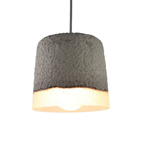 Nordic Grey Dome/Cone/Barn Shaped Hanging Light For Kitchen Bar Ceiling - 1 Head Pendant / C