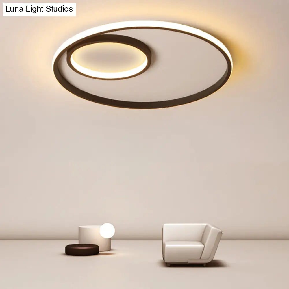 Nordic Halo Led Ceiling Light - Metal Bedroom Flush Mount Fixture