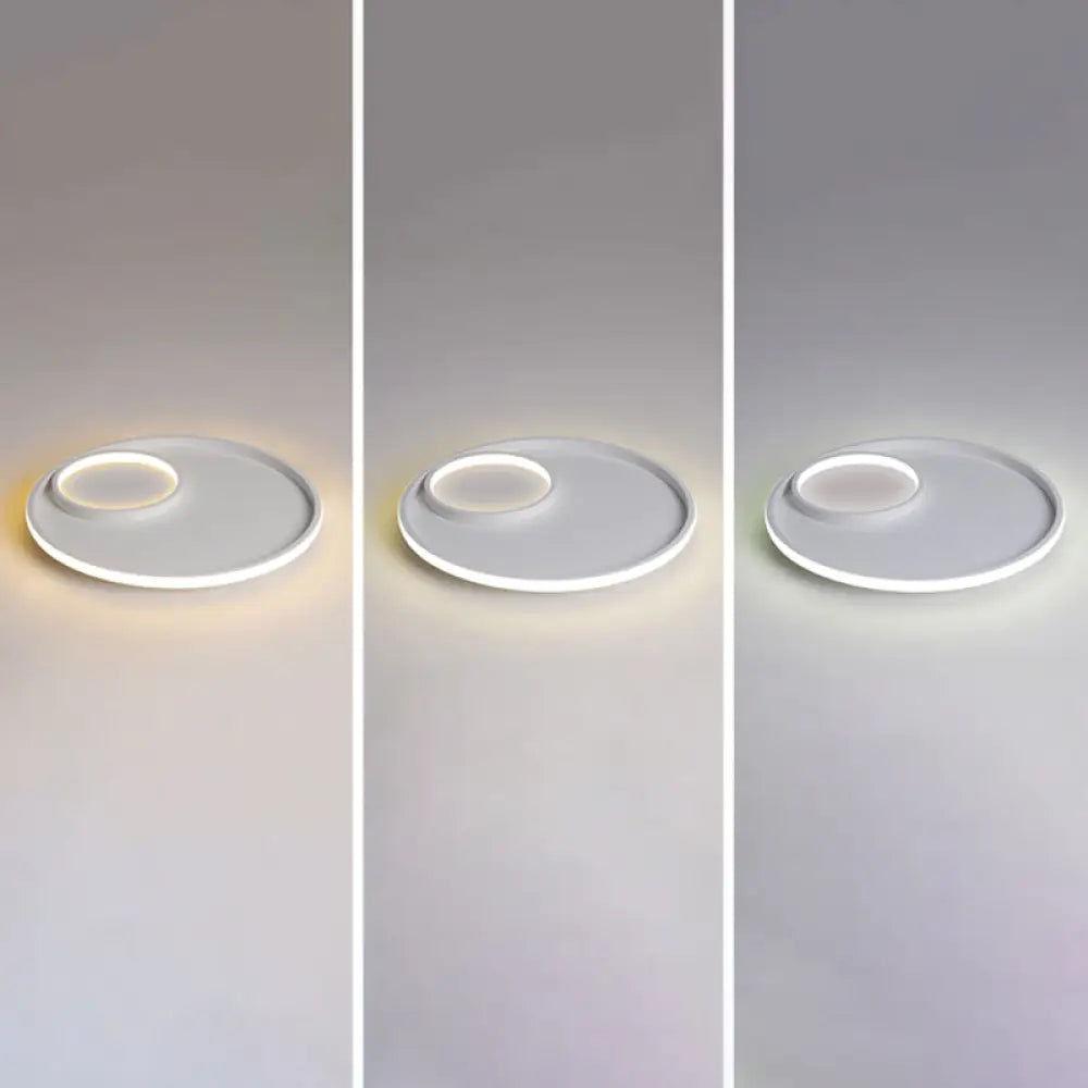 Nordic Halo Led Ceiling Light - Metal Bedroom Flush Mount Fixture White / Third Gear