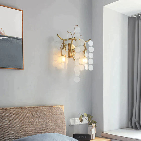 Nordic Handmade Glass Petal Wall Lamp Japanese Creative Household Warm Living Room Bedroom Bedside