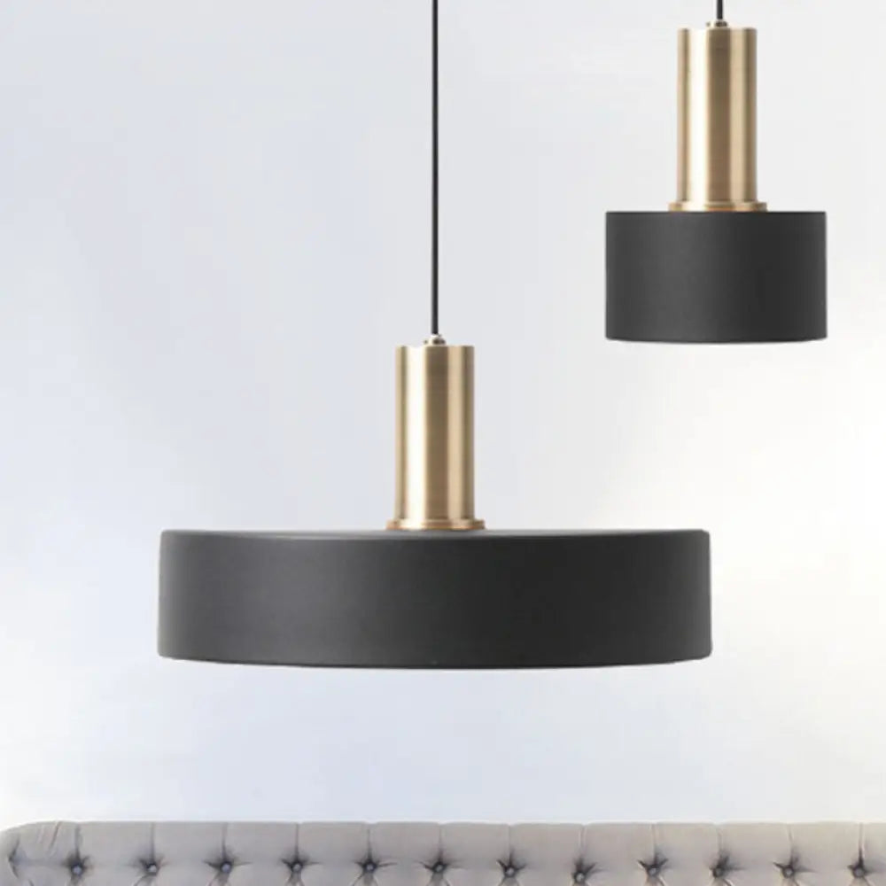 Nordic Hanging Lamp: Black & Gold Round Pendant For Kitchen /