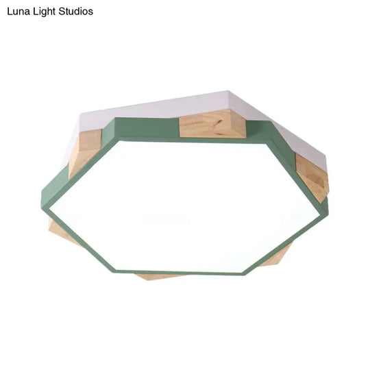 Nordic Hexagon Flush Mount Acrylic Ceiling Lamp For Study Room