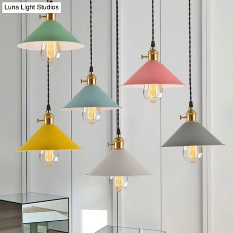 Nordic Industrial Macarons Pendant Light - Metal Colorful 1-Light Lighting