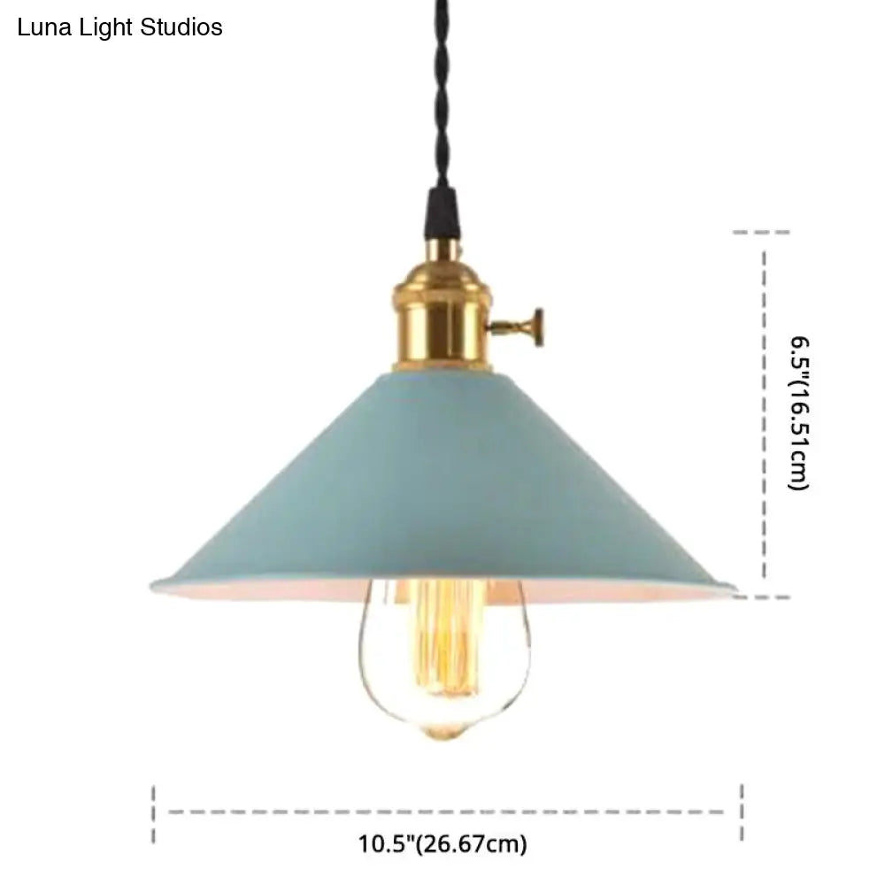 Nordic Industrial Macaron Pendant Light - Colorful Metal 1-Light Lighting