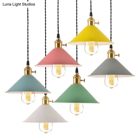 Nordic Industrial Macarons Pendant Light - Metal Colorful 1-Light Lighting