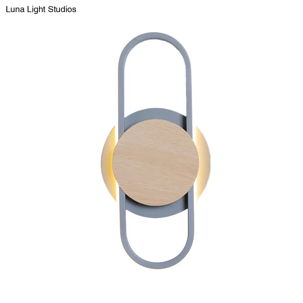 Nordic Iron 2-Layer Sconce Light With Led Wall Mount - Round/Square Design Elliptical Frame