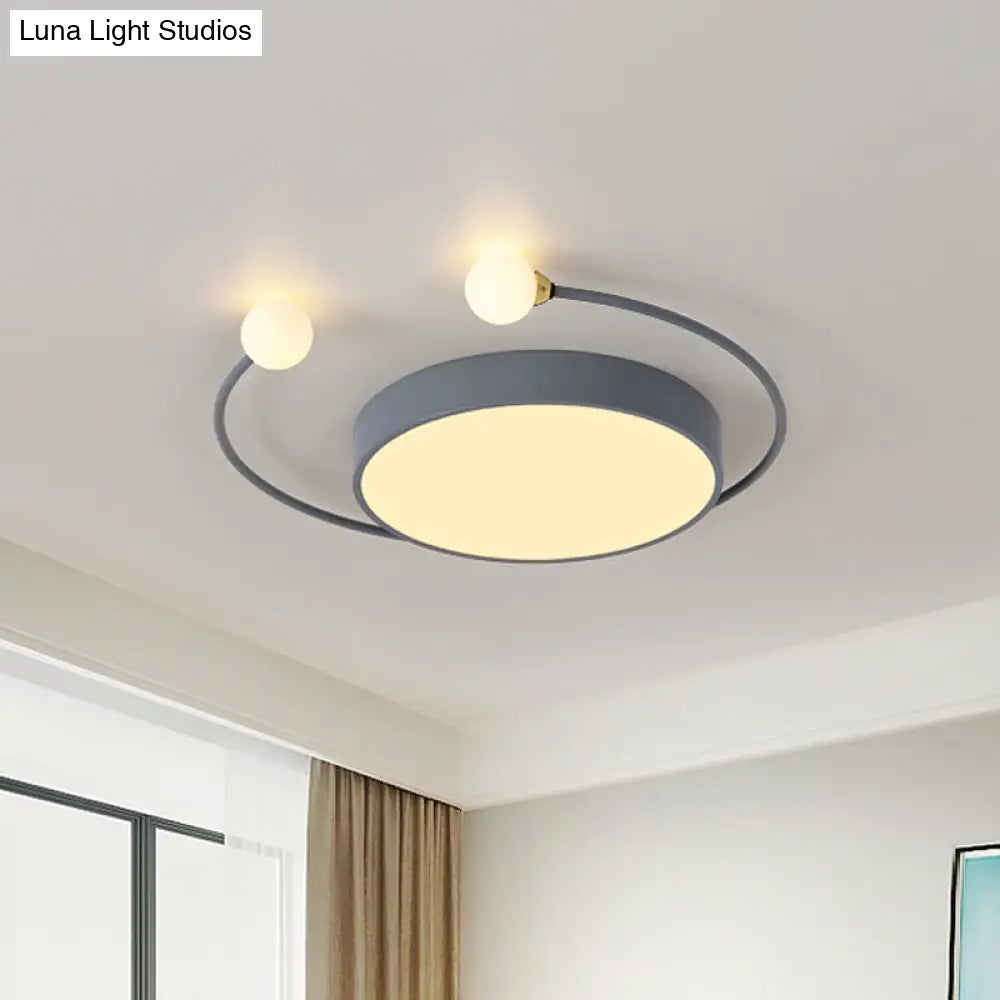 Nordic Iron Led Ceiling Light With Crab Design In Grey/White/Green For Bedrooms