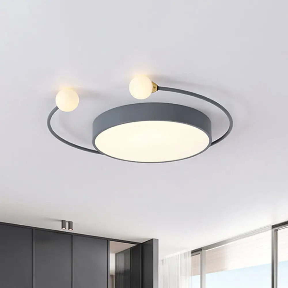 Nordic Iron Led Ceiling Light With Crab Design In Grey/White/Green For Bedrooms Grey