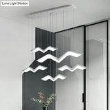 Nordic Led Acrylic Ceiling Pendant Light - White Gull Shaped Cluster Design Ideal For Dining Tables