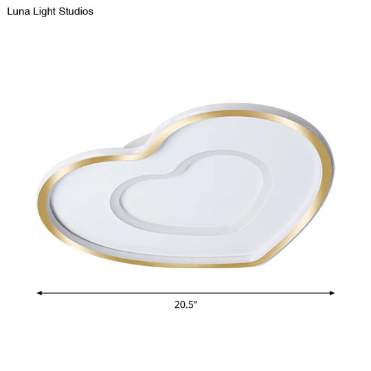 Nordic Led Acrylic Flushmount Light Fixture For Bedroom - Loving Heart Design