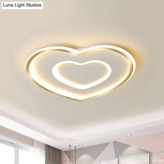 Nordic Led Acrylic Flushmount Light Fixture For Bedroom - Loving Heart Design