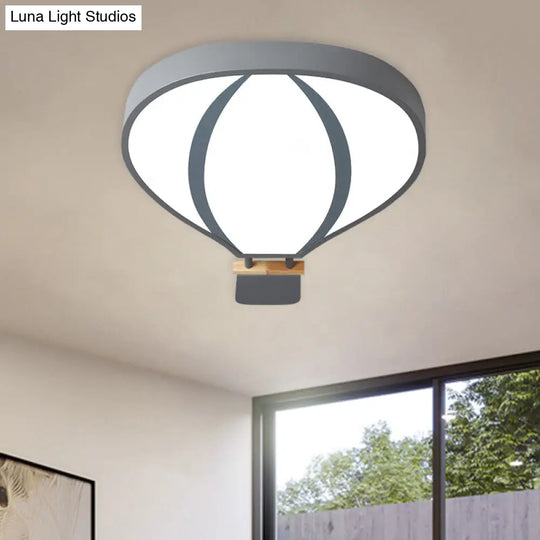 Nordic Led Acrylic Hot Air Balloon Flush Light For Child Bedroom In 3 Stylish Colors Grey