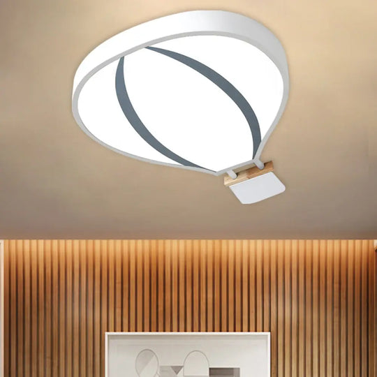 Nordic Led Acrylic Hot Air Balloon Flush Light For Child Bedroom In 3 Stylish Colors White