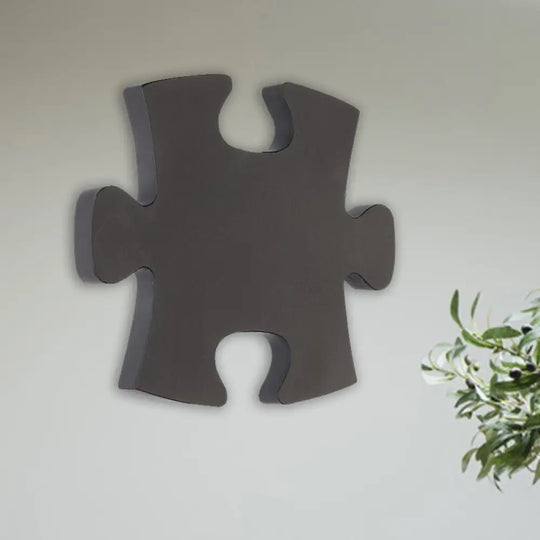 Nordic Led Acrylic Jigsaw Puzzle Wall Sconce In White/Black For Living Room - White/Warm Light Black