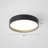 Nordic Led Ceiling Flush Mount Lamp With Acrylic Diffuser For Kitchen Black / 16’ Third Gear