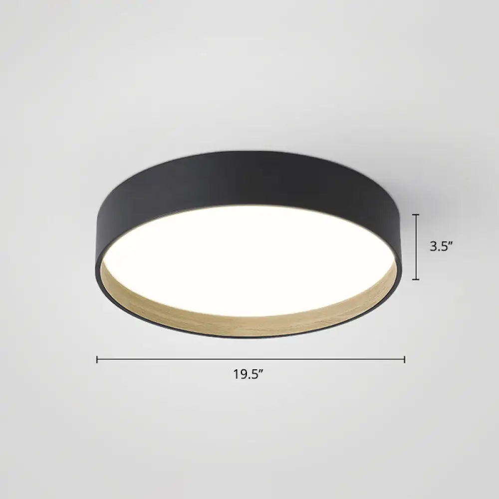 Nordic Led Ceiling Flush Mount Lamp With Acrylic Diffuser For Kitchen Black / 19.5’ White