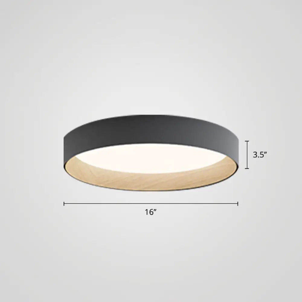Nordic Led Ceiling Flush Mount Lamp With Acrylic Diffuser For Kitchen Grey / 16’ Remote Control