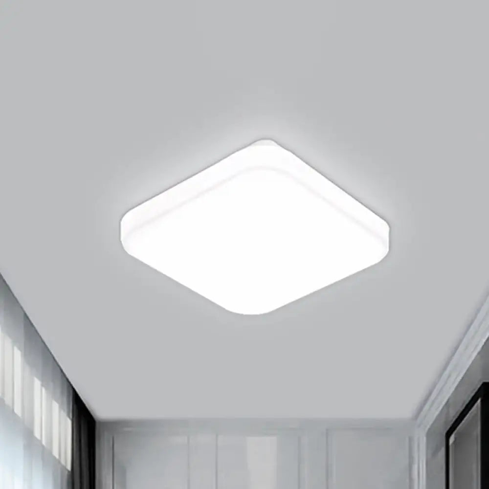 Nordic Led Ceiling Flush Mount Light - White Square Lamp With Acrylic Shade (12’/15’/18’) For